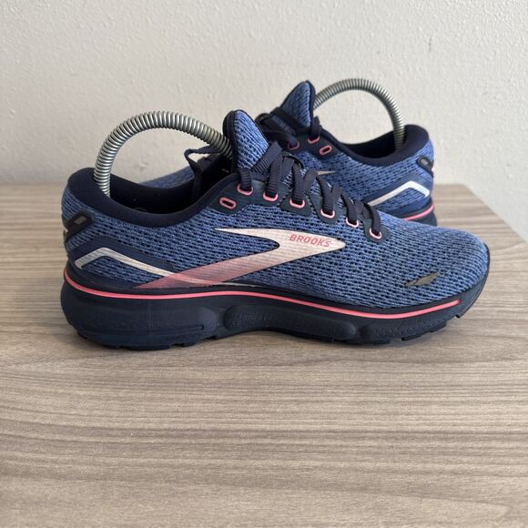 Brooks Ghost 15 Womens Size 8 Blue Pink Black Athletic Running Shoes Sneakers - Picture 10 of 11